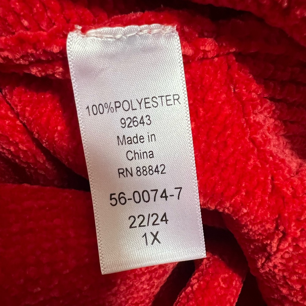 ELLOS WRAP BRIGHT RED SOFT SWEATER LONG SLEEVE SIZE 22/24 1X. - Picture 7 of 9